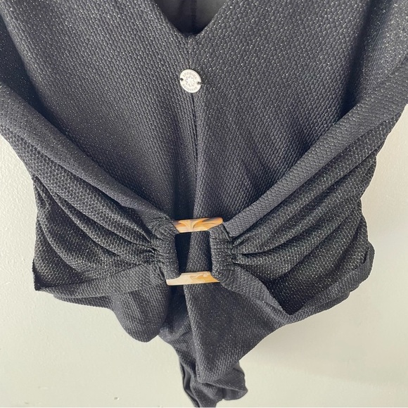 New! Leonisa shapeware sculpting belted black one piece swimsuit 37780 - Picture 4 of 8